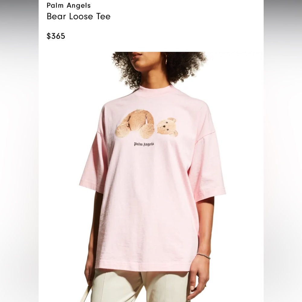 Palm angels Bear loose tee pink